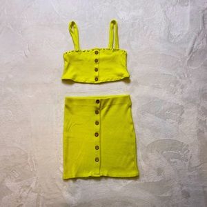 Forever 21- Mini Neon Green matching set